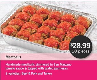 Fortinos Meatballs, 20 pieces offer