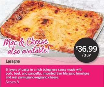 Fortinos Lasagna offer