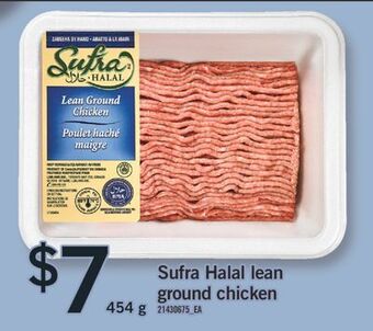 Fortinos Sufra halal lean ground chicken, 454 g offer
