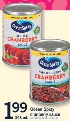 Fortinos Ocean spray cranberry sauce, 348 ml offer