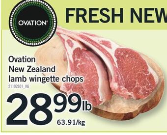 Fortinos Ovation new zealand lamb wingette chops offer