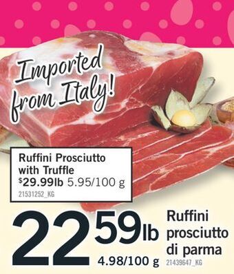 Fortinos Ruffini prosciutto di parma offer