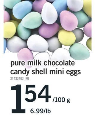 Fortinos Pure milk chocolate candy shell mini eggs offer
