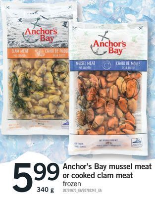 Fortinos Anchor's bay mussel meat or cooked clam meat, 340 g offer