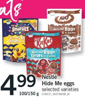 Fortinos Nestlé hide me eggs, 100/150 g offer