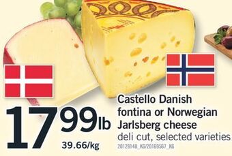 Fortinos Castello danish fontina or norwegian jarlsberg cheese offer