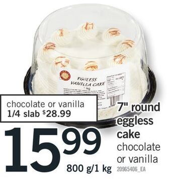 Fortinos 7 round eggless cake, 800 g/1 kg offer