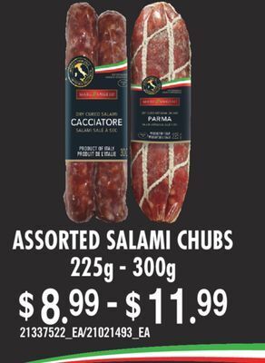 Fortinos Assorted salami chubs, 225g - 300g offer