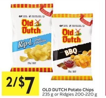 Foodland Old dutch potato chips 235 g or ridgies 200-220 g offer