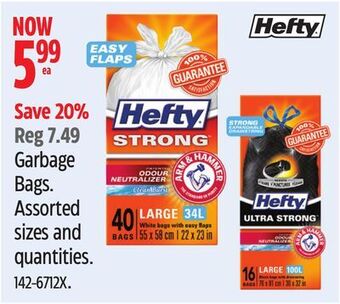 Canadian Tire Hefty garbage bags offer