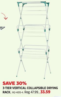 Canadian Tire Type a 3-tier vertical collapsible drying rack offer