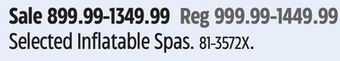 Canadian Tire Selected inflatable spas offer
