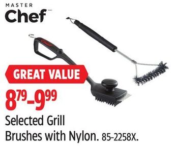 Canadian Tire Master chef selected grill brushes with nylon offer