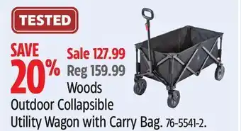Canadian Tire Woods outdoor collapsible utility wagon with carry bag offer
