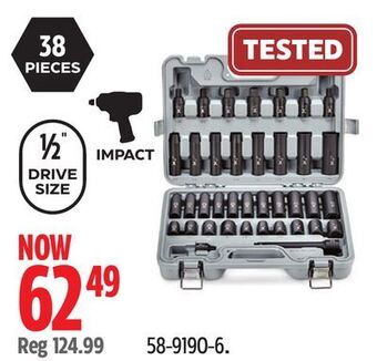 Canadian Tire Maximum 1/2-in drive professional grade impact socket set, 38-pc offer