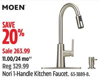 Canadian Tire Moen nori 1-handle kitchen faucet offer