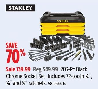 Canadian Tire Stanley 203-pc black chrome socket set offer