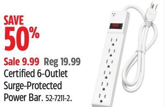 Canadian Tire Certified 6-outlet surge-protected power bar offer