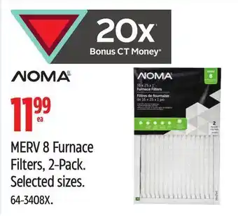 Canadian Tire Noma merv 8 furnace filters, 2-pack offer
