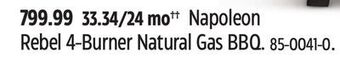 Canadian Tire Napoleon rebel 4-burner natural gas bbq offer