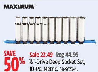 Canadian Tire Maximum 1⁄2-drive deep socket set, 10-pc offer