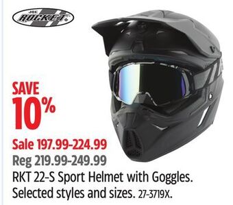 Canadian Tire Joe rocket rkt 22-s sport helmet with goggles offer
