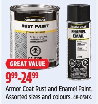 Canadian Tire Armor coat rust and enamel paint offer