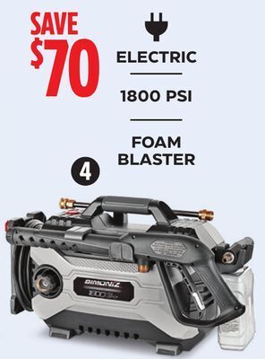 Canadian Tire Simoniz 1800 psi 2.0 gpm corded cold water brushed electric pressure washer w/ foam blaster offer