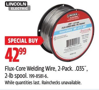 Canadian Tire Lincoln electric flux-core welding wire, 2-pack offer