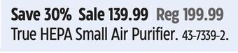 Canadian Tire Noma true hepa small air purifier offer