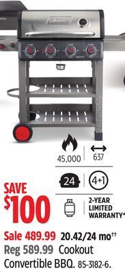 Canadian Tire Coleman cookout convertible bbq offer
