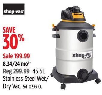 Canadian Tire Shop-vac 45.5l stainless-steel wet/dry vac offer