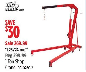 Canadian Tire Big red 1-ton shop crane offer