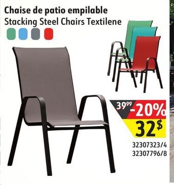Sushi Shop Stacking steel chairs textilene offer