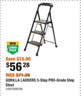 Home Depot Gorilla ladders 3-step pro-grade step stool offer