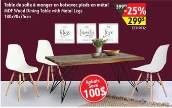Sushi Shop Mdf wood dining table with metal legs offer