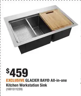Home Depot Exclusive glacier bay® all-in-one kitchen workstation sink offer