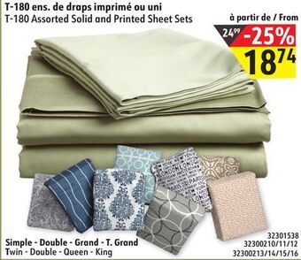 Sushi Shop T-180 assorted solid and printed sheet sets offer