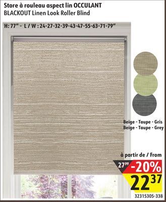 Sushi Shop Blackout linen look roller blind offer