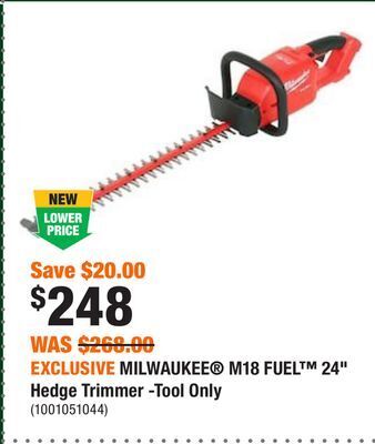 Home Depot Exclusive milwaukee® m18 fuel™ 24 hedge trimmer -tool only offer