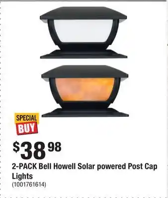Home Depot 2-pack bell howell solar powered post cap lights offer
