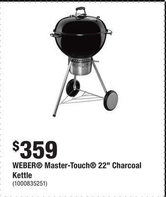 Home Depot Weber® master-touch® 22 charcoal kettle offer
