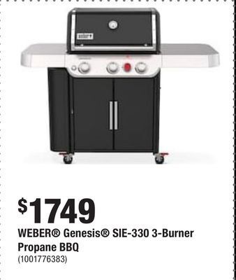 Home Depot Weber® genesis® sie-330 3-burner propane bbq offer