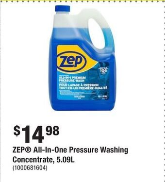 Home Depot Zep® all-in-one pressure washing concentrate, 5.09l offer