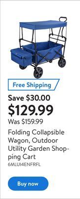 Walmart Folding collapsible wagon, outdoor utility garden shopping cart offer