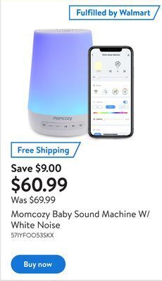 Walmart Momcozy baby sound machine w/white noise offer