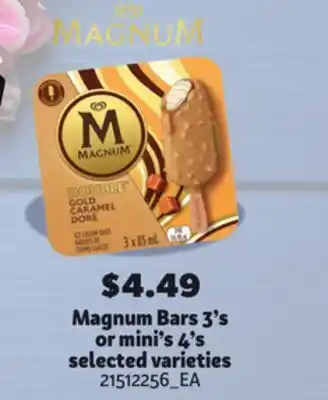 Zehrs Markets Magnum bars, 3's or mini's, 4's offer