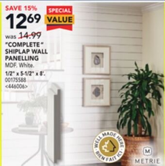 RONA Metrie complete shiplap wall panelling 1/2 x 5-1/2 x 8' offer