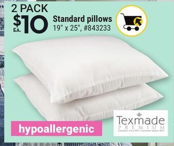 Giant Tiger Texmade standard pillows offer