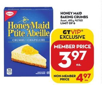 Giant Tiger Honey maid baking crumbs offer